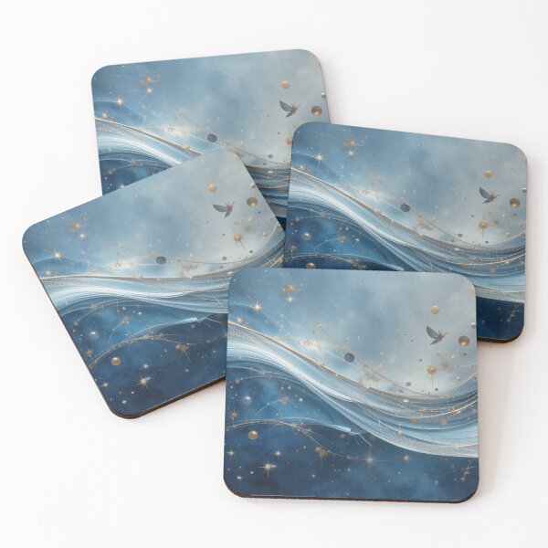 Item preview, Celestial Harmony: Curved Lines and Star Shapes in Soft Tones designed and sold by semenol.