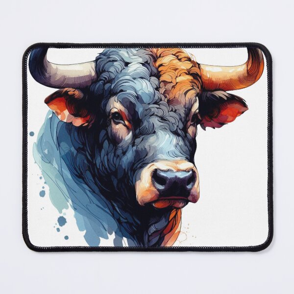 Item preview, Abstract vector watercolor illustration of a bull portrait. designed and sold by VisualHut.