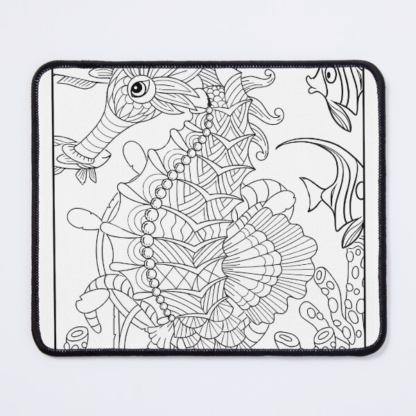 Item preview, Seahorse #6 Coloring Page Pattern designed and sold by DavidColoring.