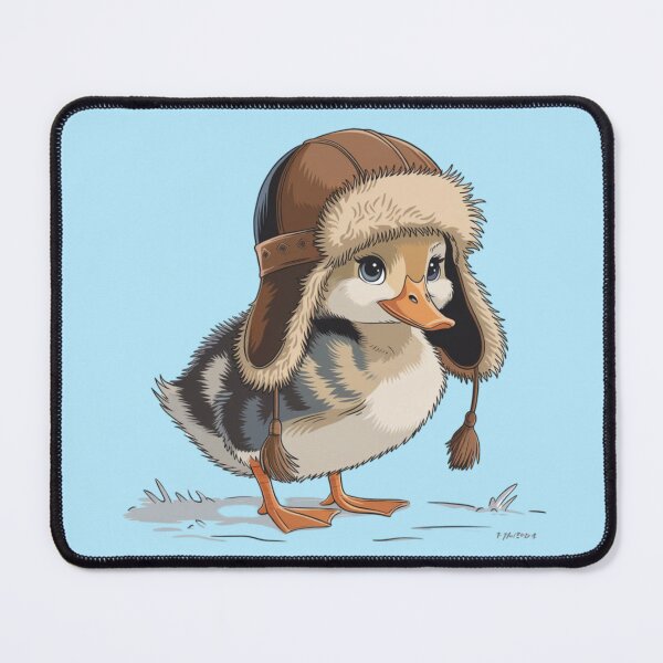 Item preview, A charming and whimsical illustration of a duckling wearing a trapper hat. designed and sold by 123ks.