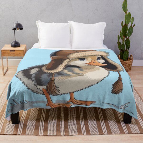 Item preview, A charming and whimsical illustration of a duckling wearing a trapper hat. designed and sold by 123ks.
