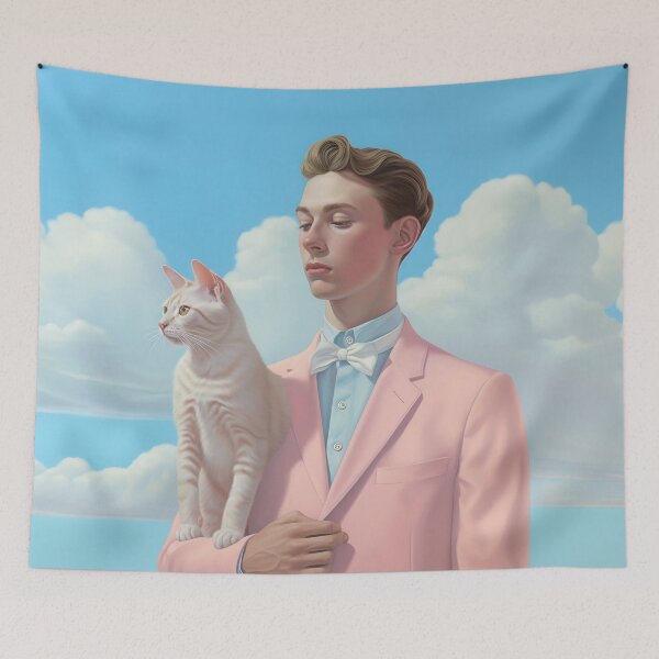 Item preview, Metrosexual man with cat. Handsome hipster model guy designed and sold by anytka.