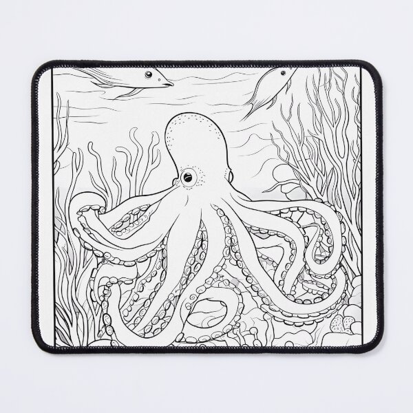 Item preview, Octopus #2 Coloring Page Pattern designed and sold by DavidColoring.