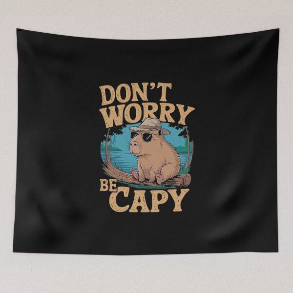 Item preview, Retro Don`t Worry Be Capy Cute Vintage Capybara designed and sold by Redgiant87x.