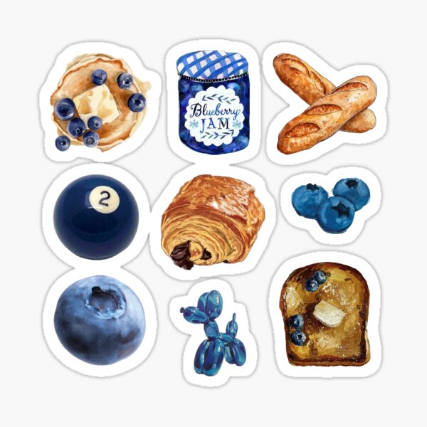 Artikel-Vorschau von Ästhetisches Stickerpaket „Blueberry Girl“, designt und verkauft von lawtrott.