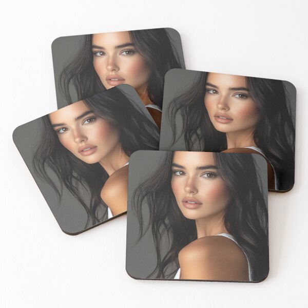 Item preview, A woman with long, flowing hair poses gracefully, showcasing her natural beauty and striking features against a dark background. designed and sold by anytka.