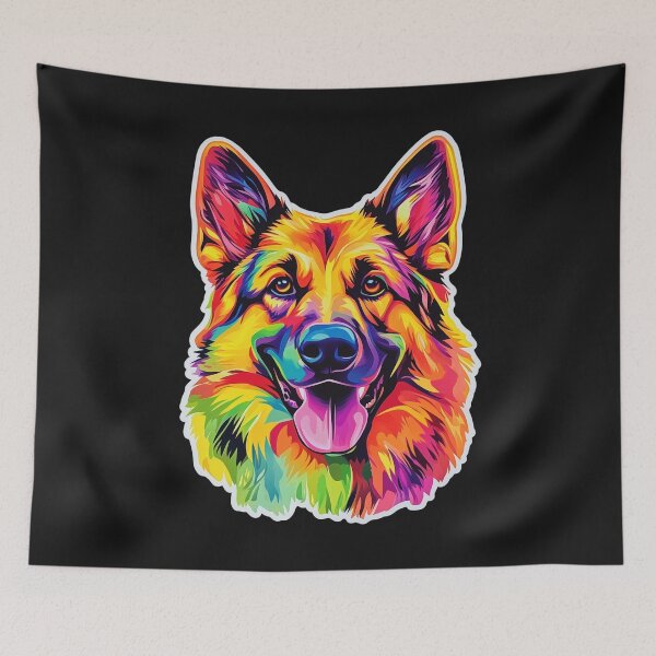 Item preview, cute colorful german shepherd designed and sold by Lumdiego.