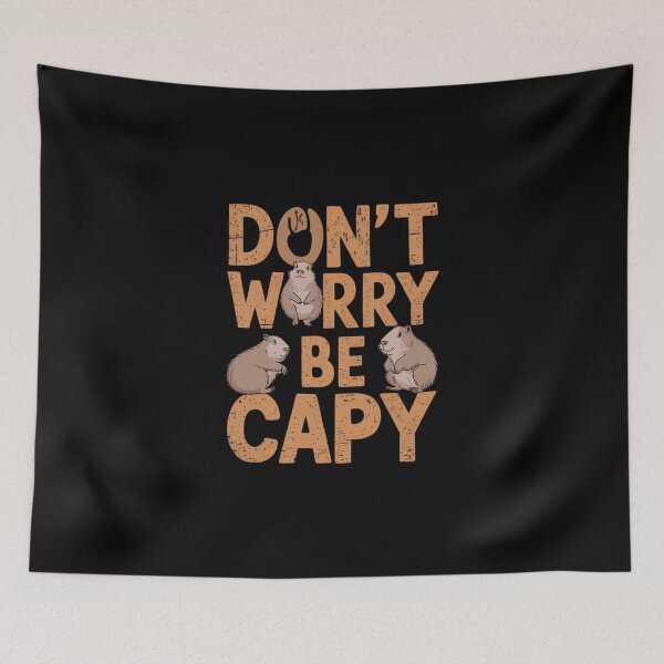 Item preview, Retro Don`t Worry Be Capy Cute Vintage Capybara designed and sold by Redgiant87x.