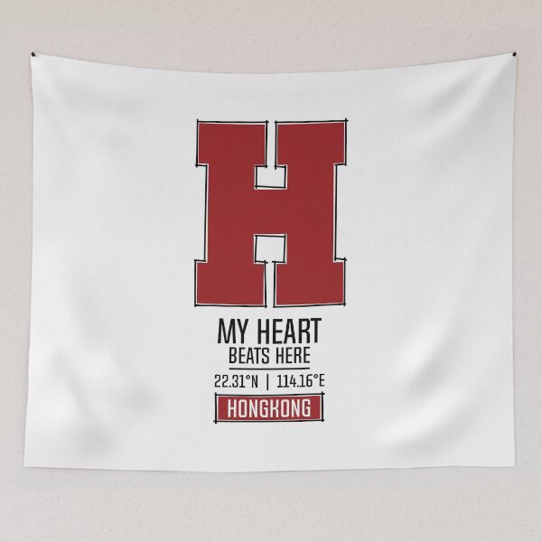 Item preview, HONGKONG MY HEART BEATS HERE WHITE designed and sold by LMAGARMENTS.