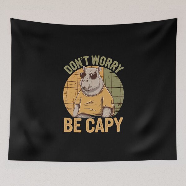 Item preview, Retro Don`t Worry Be Capy Cute Vintage Capybara designed and sold by Redgiant87x.