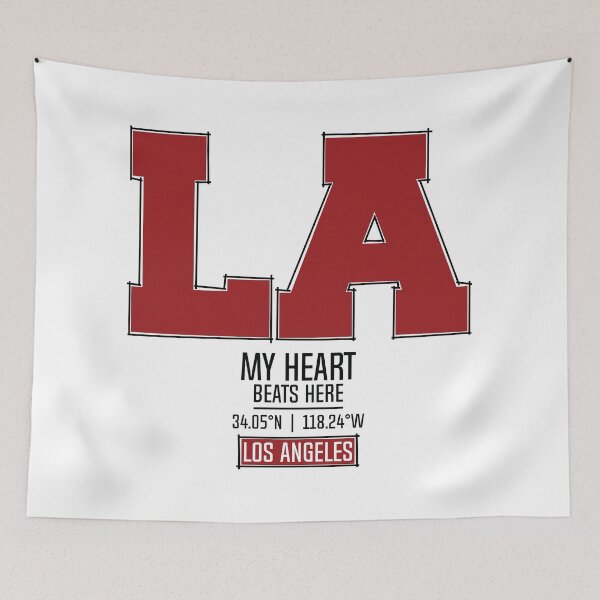 Item preview, LOS ANGELES MY HEART BEATS HERE WHITE designed and sold by LMAGARMENTS.