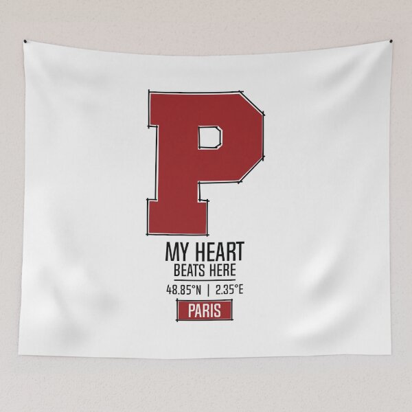 Item preview, PARIS MY HEART BEATS HERE WHITE designed and sold by LMAGARMENTS.