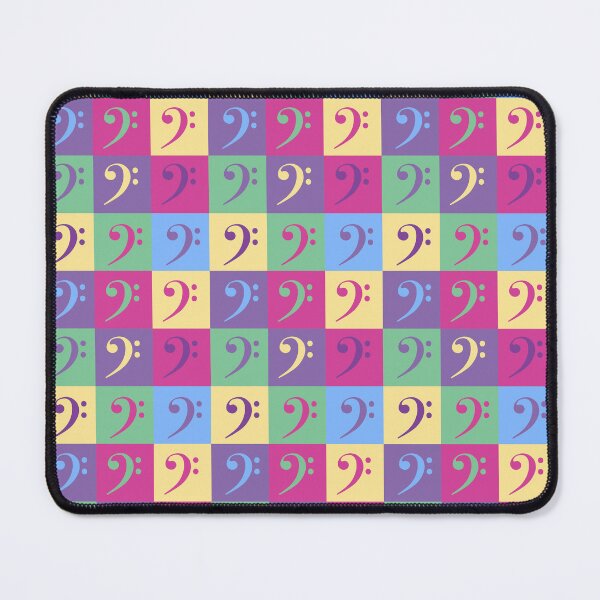 Item preview, Bass Clef Pattern Yellow Pink Green Blue Purple designed and sold by ValeriesGallery.