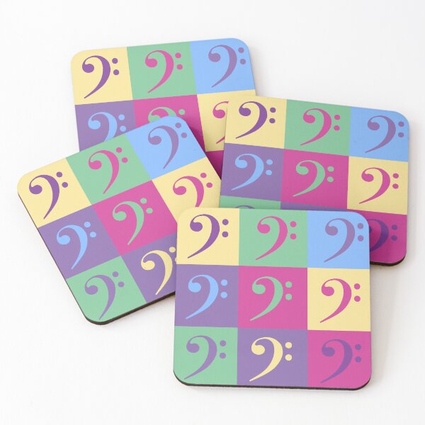 Item preview, Bass Clef Pattern Yellow Pink Green Blue Purple designed and sold by ValeriesGallery.