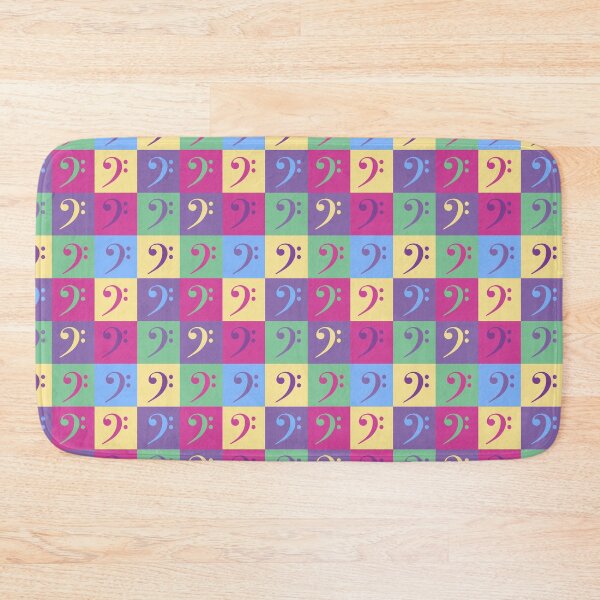 Item preview, Bass Clef Pattern Yellow Pink Green Blue Purple designed and sold by ValeriesGallery.
