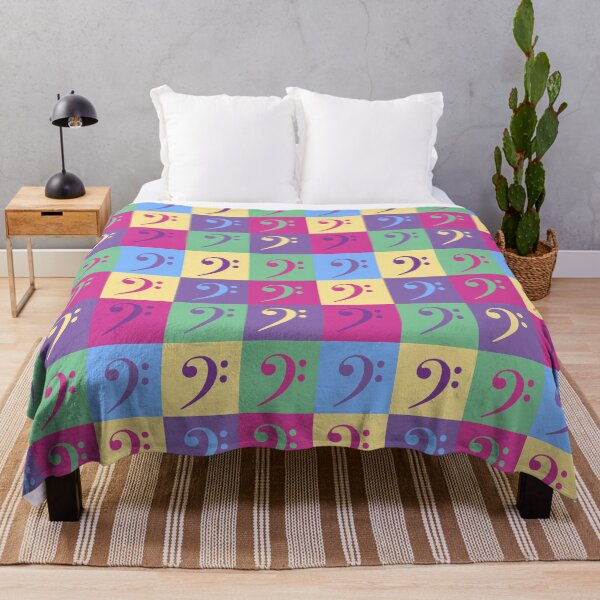 Item preview, Bass Clef Pattern Yellow Pink Green Blue Purple designed and sold by ValeriesGallery.