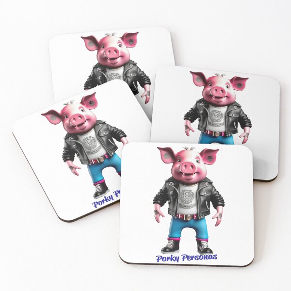 Aperçu de l'œuvre Porky Personas Personnages de cochons amusants créée et vendue par Drone-tees.