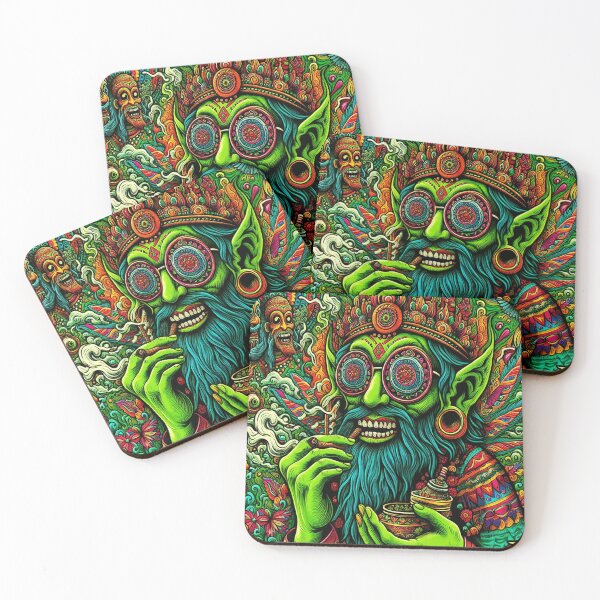 Item preview, stoner hippy horror monster 70s Psychedelic Celtic Green Man inspired classic t-shirt heavy metal, rock, goth horror designed and sold by blackdoggdesign.