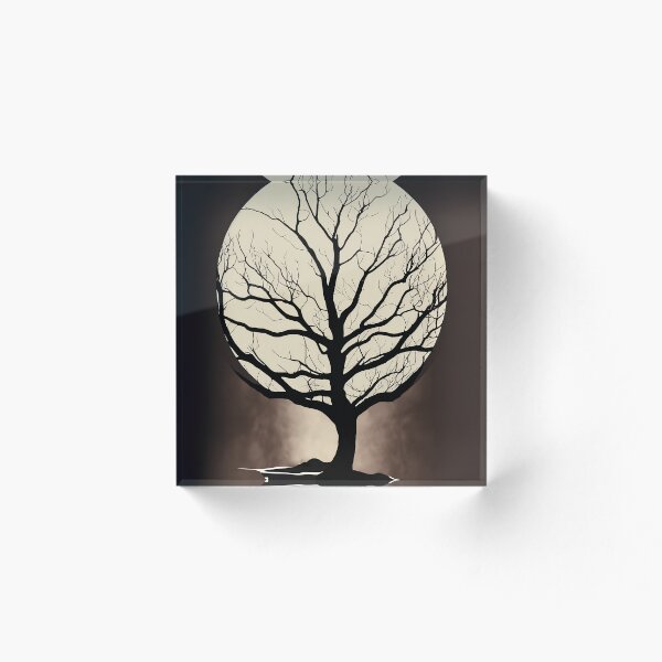 Item preview, Silueta de árbol minimalista contra la luna llena designed and sold by CoreMinimal.