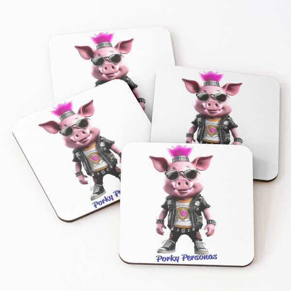 Aperçu de l'œuvre Porky Personas Personnages de cochons amusants créée et vendue par Drone-tees.