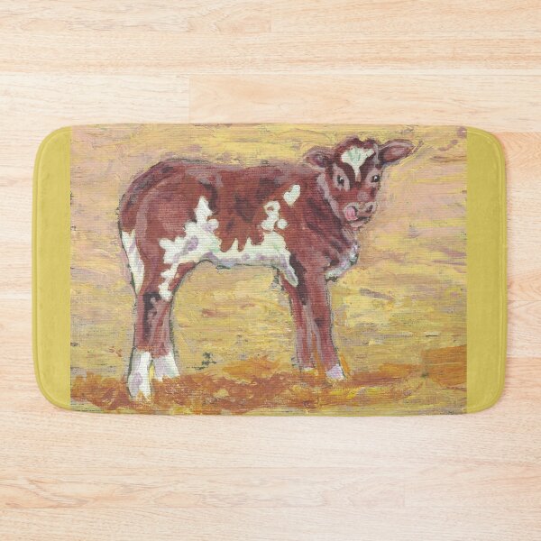 Item preview, baby cow licking nose western painting designed and sold by CrittersByLola.