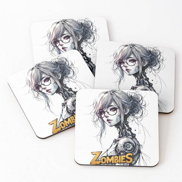 Item preview, Serene Watercolor Sketch of a Zombie Android Woman designed and sold by Thaivi Design.