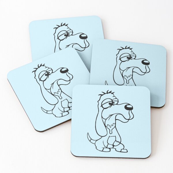 Item preview, Dog Sits Drools Spit Tongue Funny Stupid Comic Fun Comic Cartoon designed and sold by shirt-o-mat.
