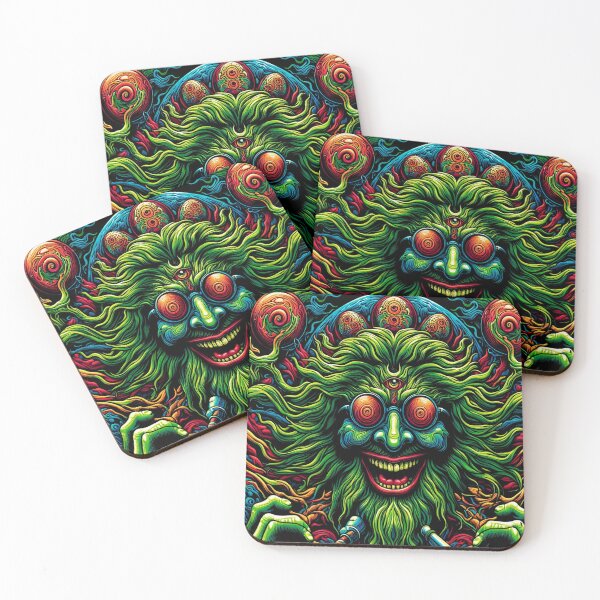 Item preview, stoner hippy horror monster 70s Psychedelic Celtic Green Man inspired classic t-shirt heavy metal, rock, goth horror designed and sold by blackdoggdesign.