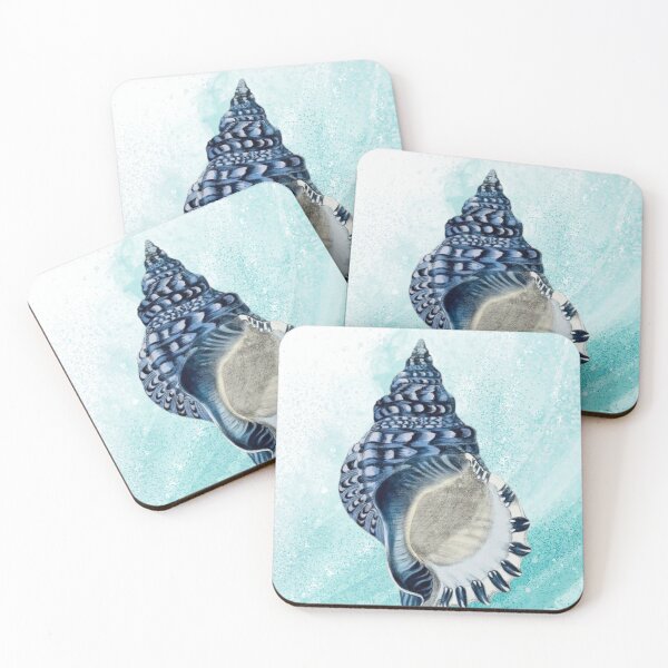 Item preview, Elegant Blue Seashell with Ocean Waves designed and sold by Zuday.