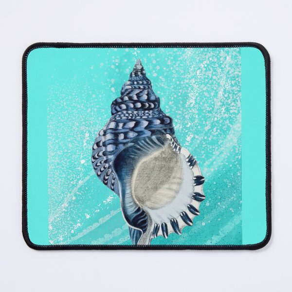 Item preview, Elegant Blue Seashell with Ocean Waves designed and sold by Zuday.