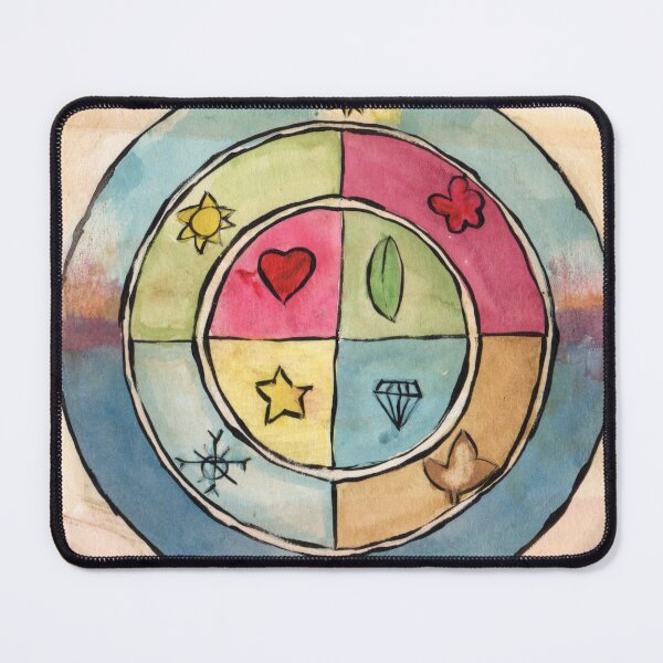 Item preview, Alchemist watercolor of the elements and cycles of nature, sun, moon designed and sold by CarlaBotto.