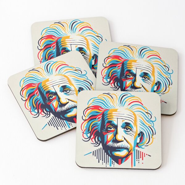 Item preview, Minimalist Colorful Portrait of Albert Einstein designed and sold by ariine.