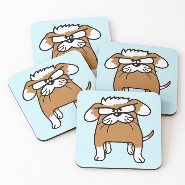 Item preview, Dog Looks Angry Serious Aggressive Evil Bad Boy Comic Cartoon designed and sold by shirt-o-mat.
