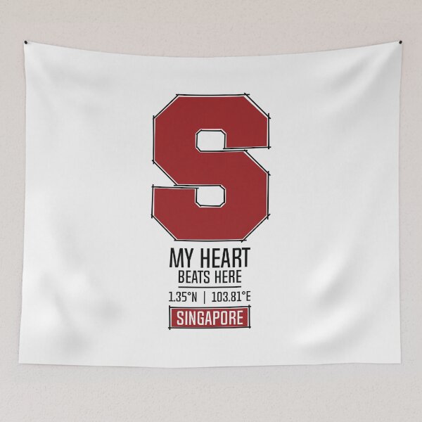 Item preview, SINGAPORE MY HEART BEATS HERE WHITE designed and sold by LMAGARMENTS.