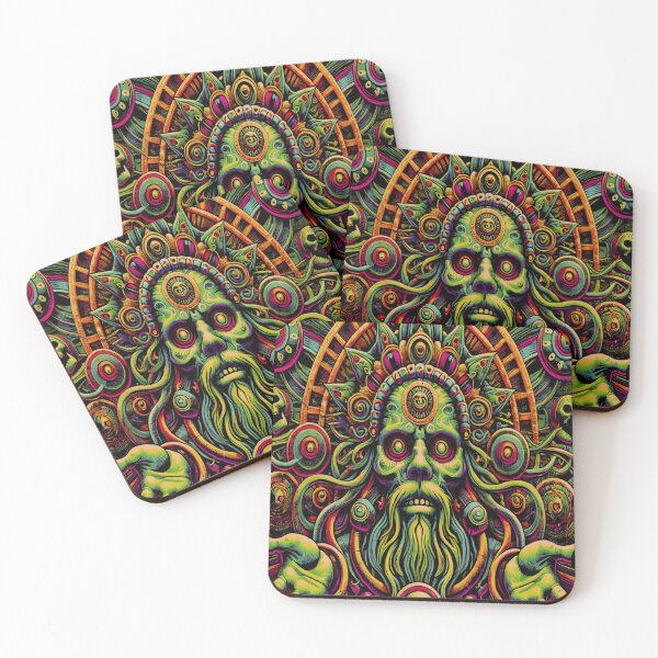 Item preview, stoner Green Man hippy horror monster 70s Psychedelic Celtic inspired classic t-shirt heavy metal, rock, goth horror designed and sold by blackdoggdesign.