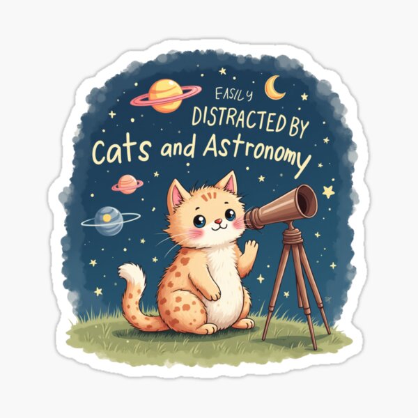 Artikel-Vorschau von Leicht ablenkbar durch Katzen und Astronomie, designt und verkauft von MALIKABO.
