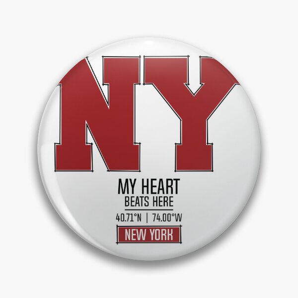 Item preview, NEW YORK MY HEART BEATS HERE WHITE designed and sold by LMAGARMENTS.