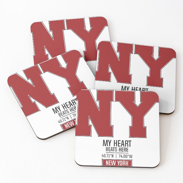 Item preview, NEW YORK MY HEART BEATS HERE WHITE designed and sold by LMAGARMENTS.