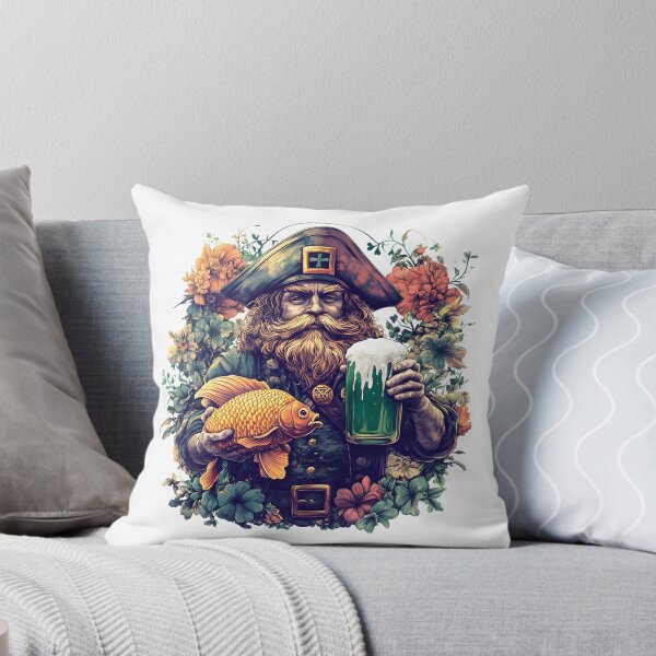 Item preview, St. Patrick's Day Pirate Captain Illustration – Irish Hat, Green Beer and Vintage Charm designed and sold by AnnDesignStudio.