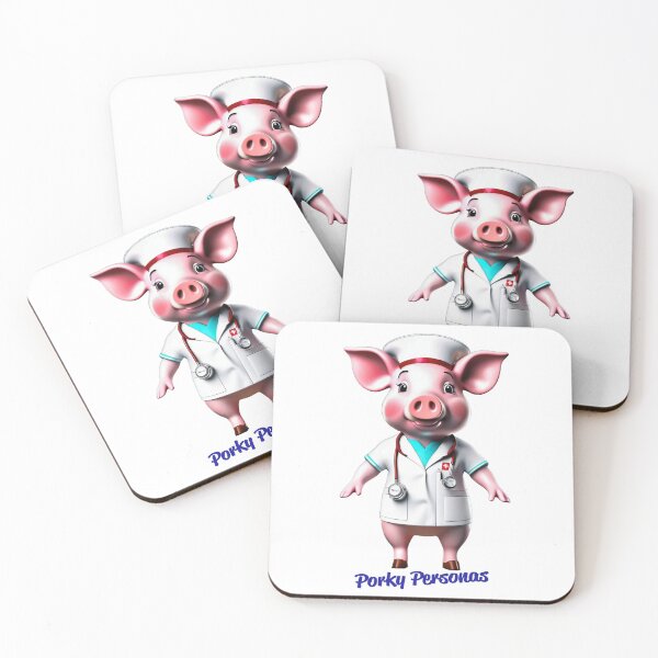 Aperçu de l'œuvre Porky Personas Personnages de cochons amusants créée et vendue par Drone-tees.