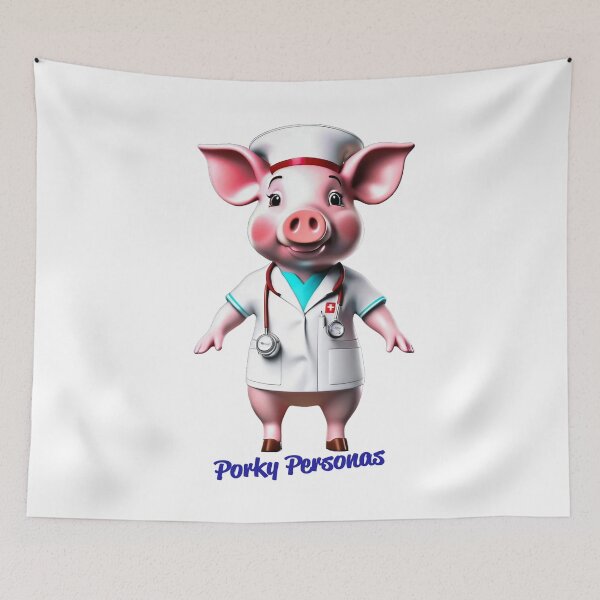 Aperçu de l'œuvre Porky Personas Personnages de cochons amusants créée et vendue par Drone-tees.