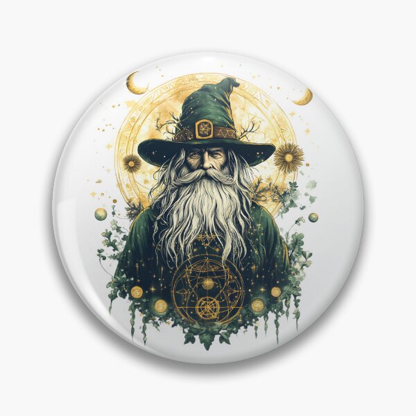 Artikelvorschau, Mystische St. Patrick's Wizard Vektor-Illustration - Bezaubernde Tuschezeichnung T-Shirt Design entworfen und verkauft von AnnDesignStudio.