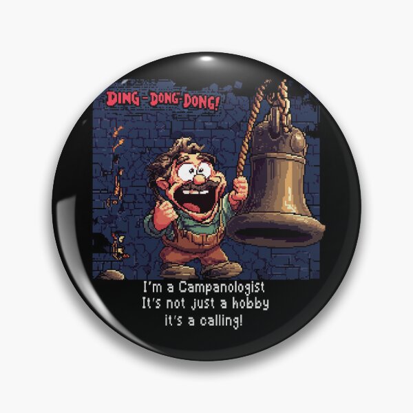 Item preview, Campanologist bell and bell-ringer retro pixel art designed and sold by JanChryzostom.