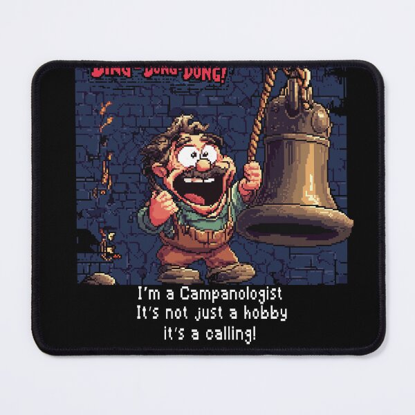 Item preview, Campanologist bell and bell-ringer retro pixel art designed and sold by JanChryzostom.