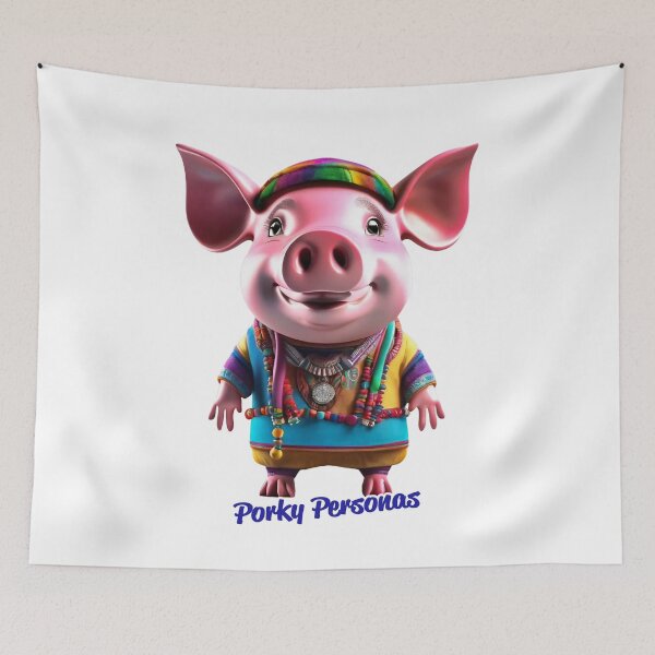 Item preview, Porky Personas Funny Pig Characters designed and sold by Drone-tees.