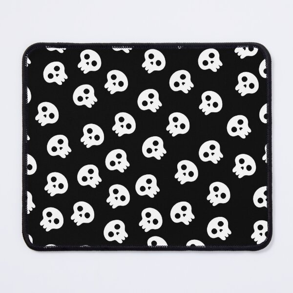 Artikelvorschau, Featuring white skulls on a bold black background, this minimalist pattern adds a touch of edgy elegance to any product. Perfect for those who enjoy a sleek, monochromatic style with a rebellious vibe. This versatile design suits alternative and streetwea entworfen und verkauft von PsycheBrain.