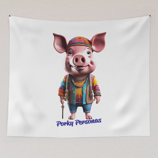 Item preview, Porky Personas Funny Pig Characters designed and sold by Drone-tees.