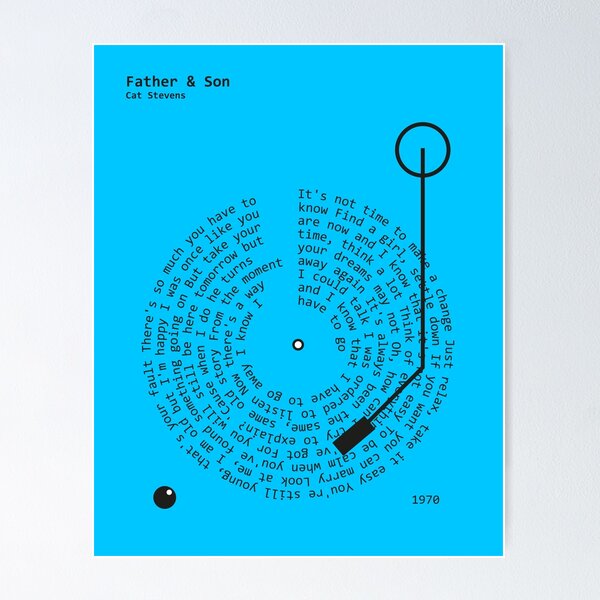 Item preview, Father & Son, Cat Stevens - Lyrics Poster designed and sold by MancBusyBee.