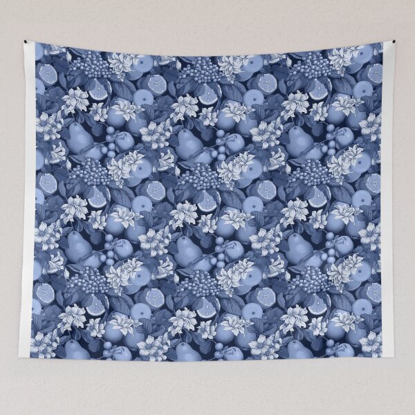 Item preview,  Fruit salad blue designed and sold by Alessandro Remo Mazzoni Remotextiles.