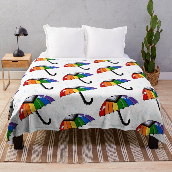 Artikelvorschau, Regenschirm mit progressiver Regenbogen-Pride-Flagge entworfen und verkauft von HarveyHandcraftsandDesigns.